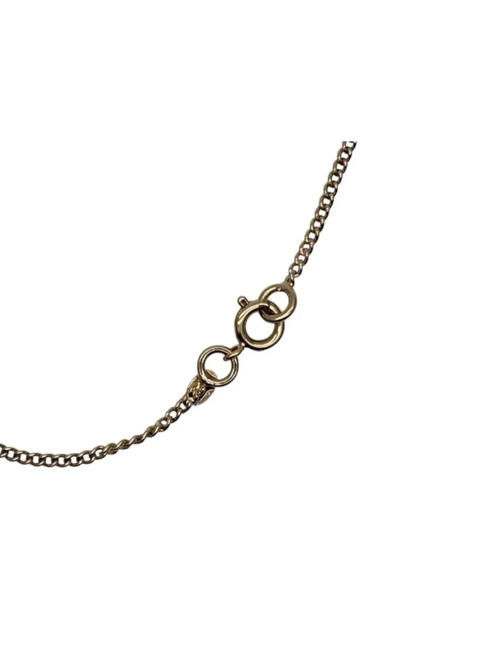 Chanel CC Logo Necklace 04 46 Metal Rhinestone Clear Gold